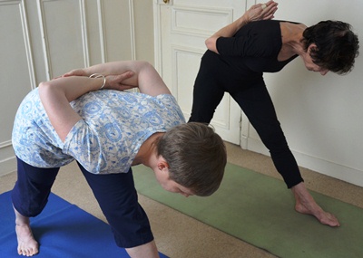 Paris expat ladies of the BCWA doing Yoga